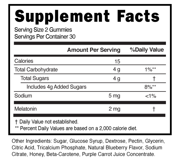 Melatonin-2mg-Gummies-Tillskott-Fakta