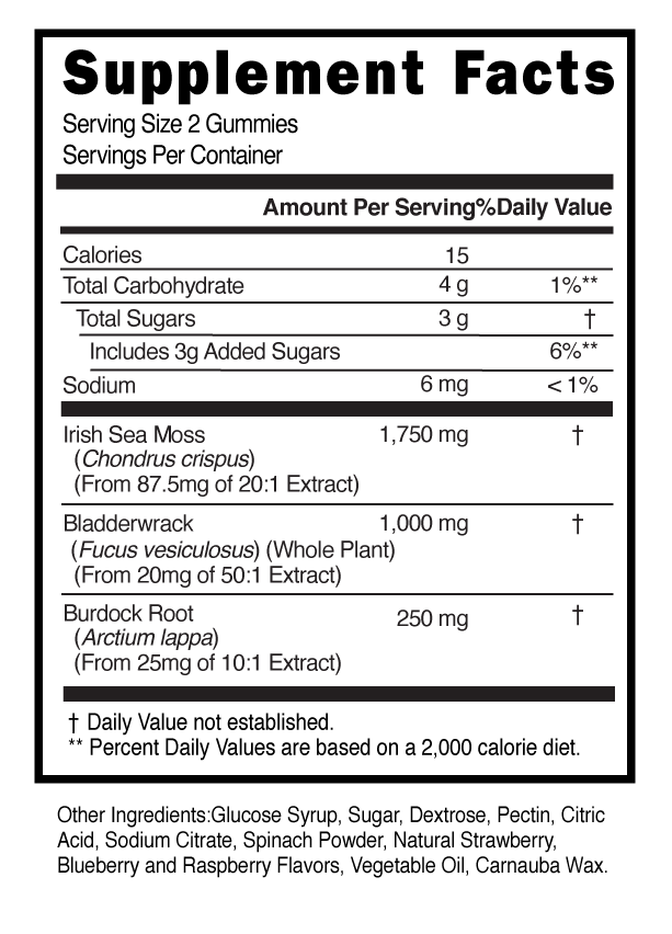 Gungwa Moss Gummies-Supplement-Facts