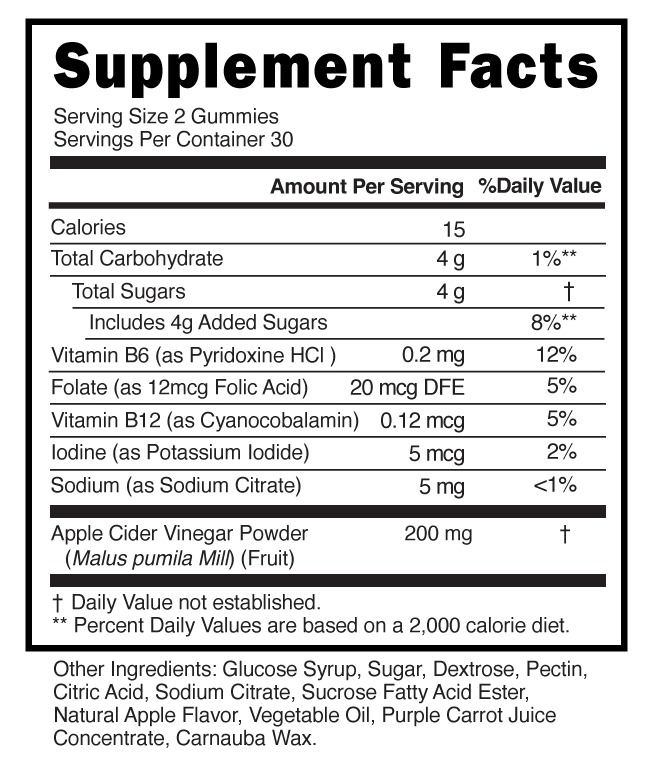 ACV gummy fact supplement